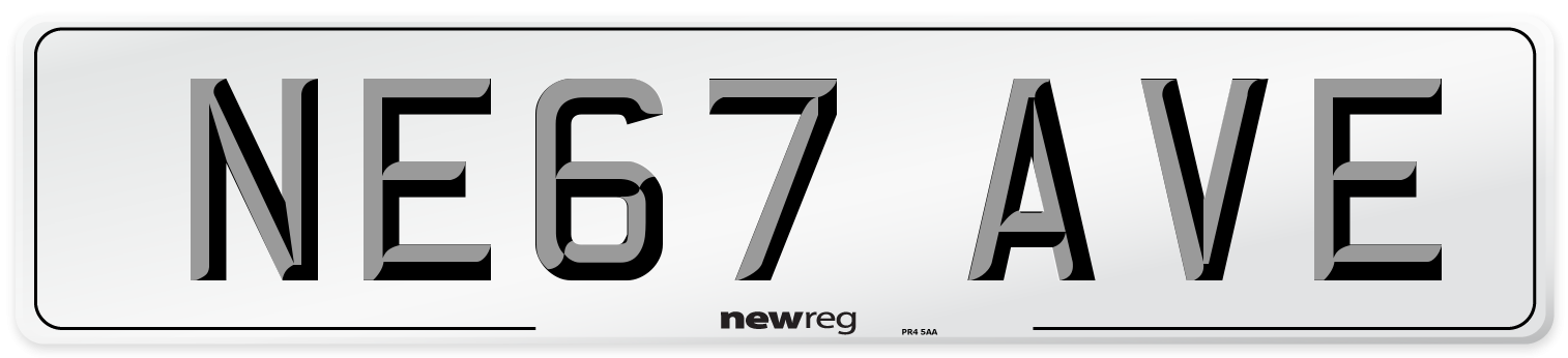 NE67 AVE Number Plate from New Reg